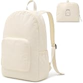 Aulenge Backpack Men Women Medium Waterproof Backpack Teenager, beige | Taslon Material, Foldable, Lightly Water Repellent, P