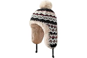 FOSDICK Winter Hat with Ear Flaps, Windproof Warm Fleece Lined Trapper Hat, Warm Women's Trapper Hats, Winter Hats for Men & Women for Cold Weather Outdoor, Black