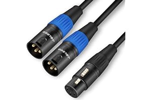 JOLGOO XLR-Splitterkabel, XLR-Buchse auf Dual-XLR-Stecker, Y-Splitter-Mikrofonkabel, Buchse auf 2 männliche XLR-Y-Kabel, 1,5 Meter