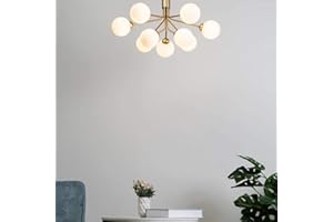 KOSILUM.COM LUMINAIRES CHICS ET DESIGN KOSILUM - Lustre élégant doré à 9 boules - Audrey - Lumière Blanc Chaud Eclairage Salon Chambre Cuisine Couloir - 9 x max 5W - 300 lm x 9 - G9 - IP20