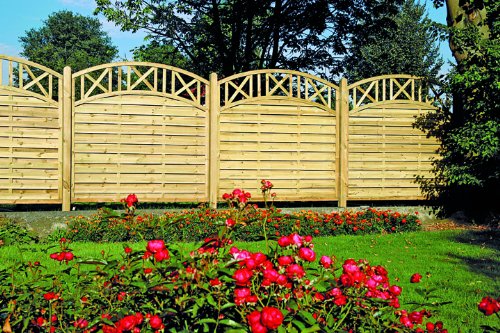 Lamellenzaun Genua B150 x H180/160 cm. - 2