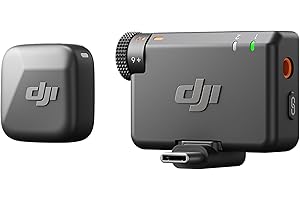 DJI Mini mikrofon (1 TX + 1 RX), ultralekki, wysokiej jakości dźwięk, redukcja szumów, automatyczny limit, bezprzewodowy mikrofon do kamery/iPhone'a/Androida, vlog, streaming, transmisja na 400 m