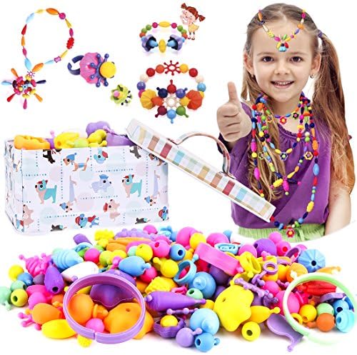 KeNeer Pop Beads Set for Kid Create Beauty Arty Set, Girls Toy Creative DIY Jewelry Set