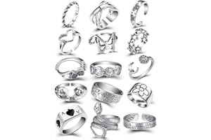 HSAJS Vintage Punk Ringe Set Schlange Offene Froschringe Knöchel Stapelringe Angst Ring Schmetterling Paar Ring Weinendes Gesicht Ring Umarmung Boho Fingerringe für Männer Frauen Jewelry Geschenk
