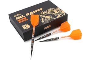 CUESOUL Motorcycle Jeu de fléchettes à Pointe Souple 90% tungstène avec Peinture à l'huile finie et unificateur Rost T19 Flight