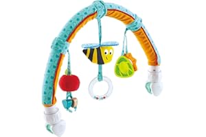 Hape E0023 Garden Friends Arch, Infant Cot Play Set, Stroller and Car Seat Pram Toy, Turquoise