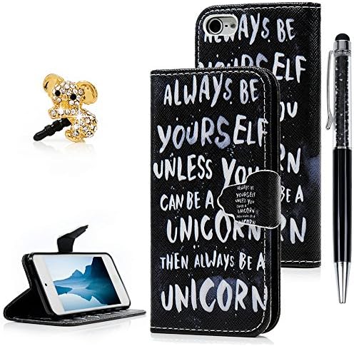 Touch 5 Case, STXMALL Pattern Stylus PU Leather Flip Wallet Pouch Cover Notebook Stand Case with Card Holder Dust Plug and Stylus Pen for iPod Touch 5