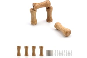 0XBIT Kleiderhaken Holz, 8 Stück Wandhaken Holz, Moderner Dekorativer Handgefertigter Garderobenhaken Eiche, Garderobenhaken Holz für Wohnzimmer, Schlafzimmer, Küche, Büro