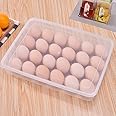 RYLAN 24 Grid Egg Storage Box Egg Refrigerator Storage Tray, Stackable Plastic Egg Containers for Fridge Kitchen Size of the 24 egg storage box is (31x23x6) Cm