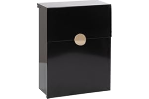 Arregui E6724-IRI Letter Box Exterior Metallic Customisable with House Number, Black