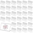 Yicaam 42 Pieces Clear Acrylic Price Label Holder Price Tag Holder Price Name Card Holder for Office and Supermarket (6 x 4.2 x 2 cm)