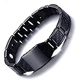 Carbon medical energy bracelet with magnet and germanium stone to eliminate body electrical charges and balance for both sexes