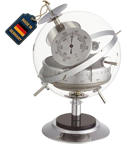TFA-Dostmann Barometro Analogico In Legno Di Noce, Prodotto In Germania, Per Previsioni Del Tempo