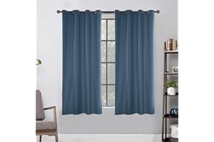 ele ELEOPTION Rideaux Imperméable d'extérieur, Rideau Résistant à la Décoloration Rideau Occultants avec Oeillet pour Porche Avant, Pergola, Cabanon, Gazebo (137 x 213cm, Bleu Foncé)