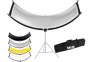 Selens 4 en 1 60x180CM Reflector de Luz Retrato Forma de U Curvado Iluminación Difusor Kit Ajustable para Fotografía Retrato Estudio Fotográfico