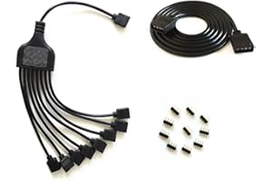 HUABLUE schwarz 4Pin 1m LED Verlängerungskabel ,LED Splitter Kabel Y Splitter Verteiler Kabel LED Stripe Verbinder für Eine zu Acht SMD 5050 3528 RGB LED Streifen
