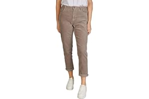 DENIMFY Cordhose Damen Mom Fit High Waist Gerades Bein Stretch DFLisa Cord Hose Pants Reißverschluss Taschen Einfarbig Grau Rose Blau Beige Grün S M L XL XXL