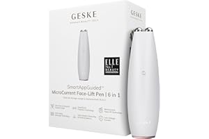 GESKE | SmartAppGuided™ MicroCurrent Face-Lift Pen | 6 en 1 | Herramientas para cuidado de la piel | Dispositivo antienvejecimiento | Lifting facial | Piel joven sin arrugas | Dispositivo para la cara