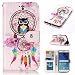 Produktbild Hozor Samsung Galaxy S6 / SM-G920F 5.1 zoll Hülle Gemalte Erleichterung Drucken Design PU Ledercase Tasche Schutzhülle Anti-scratch Magnetverschluss Telefon-Kasten Handyhülle Bookstyle Handycover - Campanula Eule