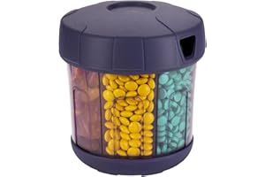 MOSSIME Portapillole Settimanale,Portapillole Extra Large a 7 Scomparti, Coperchio Morbido In TPU Con Apertura Facilitata Porta Pillole Per Viaggio Per Vitamine, Oli Di Pesce