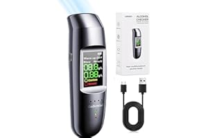 Gofemial Ethylotest Electronique, Ethylotest Electronique Homologué NF Ethylometre Alcootest Portable Numérique Testeur d'alcool avec Ecran LCD d'Affichage, La Diffusion Vocale Alcoometre