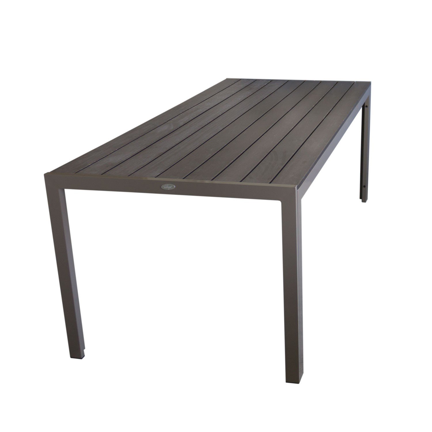 Multistore 2002 9er Gartengarnitur Aluminium Gartentisch mit Polywood-Tischplatte, 205x90cm, Stapelstuhl pulverbeschichtet mit Textilenbespannung, Gartenmöbel Set – Bild 6