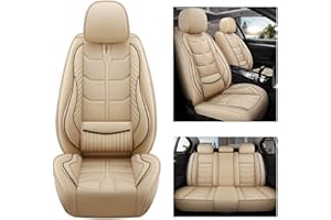 maiqiken Autositzbezug Für Audi Q7 SQ7 Komplettset 5 Sitze Allwettereinsatz Auto Ledersitzbezug Beige