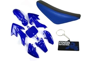 STONEDER Blue Plastic Fender Kits Seat For XR50 CRF50 Dirt Pit Bike Chinese Copies 50 90 125 160cc DHZ GPX Pitster Pro SDG Braaap Taotao