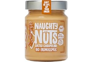 NAUGHTY NUTS Bio Erdnussmus Salted Caramel | Vegane Erdnussbutter | 100% Natürlich | Ohne Palmöl & Zucker | Ideal Als Topping Für Müsli | 250g