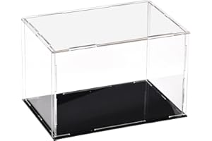 TOP-VIGOR Vetrina in acrilico trasparente, 15 x 10 x 10 cm, da assemblare, protezione antipolvere, scatola da esposizione a cubo da collezione per statuette, giocattoli, conservazione domestica
