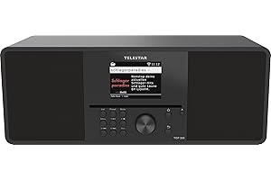 TELESTAR Top 300 – Radio Dab+/Internet con CD (estéreo 2 × 15 W, Streaming, Bluetooth 5.3, grabación USB, alertas de Emergencia) – Negro