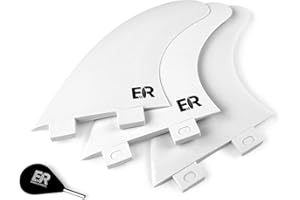 ‎EISBACH RIDERS Eisbach Riders Surfboard FCS Thruster Fin Set mit Fin Key (Größe G5 Medium) - Finnen Flossen für Surfbrett und SUP (schwarz/weiß)