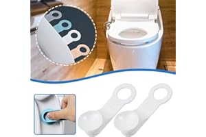 SV LIFE 2 pcs. Poignée de Siège WC | Anse Élevateur d'Abattant de Toilette, idéal pour Enfants et Personnes âgées | Ventouse en Silicone Amovible et Lavable, sans Colle, couleur Blanc