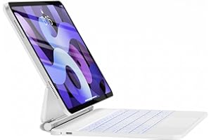 HOU tastiera per iPad Air 11"(M2 2024/M3 2025)/Air 5th/Air 4th generazione iPad Pro 11" (4a/3a/2a/1a) generazione,design magnetico galleggiante,trackpad e tastiera Disposizione italiana,bianco