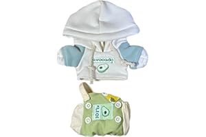 niannyyhouse Ropa de muñeca de peluche de 20 cm, rana, cachorro, cordero, pingüino, sudadera con capucha y pantalones de 8 pulgadas, juguete de peluche suave (b-1)