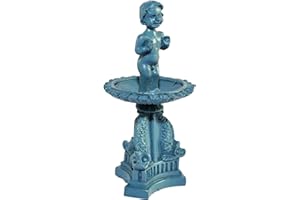 MELODY JANE DOLLS HOUSES Melody Jane Casa de Muñecas Azul Querubín Fuente Miniatura Decorativos Accesorio de Jardín 1:12