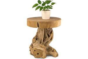 STEPHANS MÖBELBÖRSE Möbelbörse Teak Hocker Sitzhocker Blumenhocker Beistelltisch Nachttisch Pflanzenhocker Blumenpodest Holz Mushroom