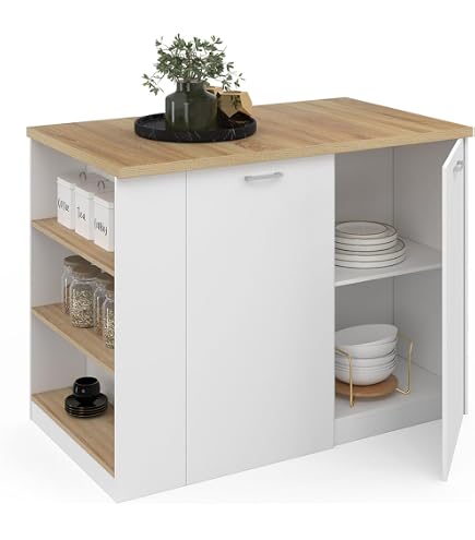 Dressing Extensible MERYL Blanc/gris 145-170 Cm : Penderie Double, étagères, Miroir, Rideau