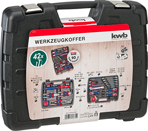 kwb Werkzeugkoffer 370731 (42-teiliger Inhalt, GS geprüft, ideal für den ambitionierten Hausgebrauch im praktischen Kunststoffkoffer) - 3