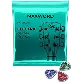 Maxword GT-Electric Kaliteli elektro Gitar Teli 1 Takım Set (Pena Hediye)