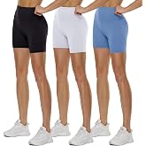 3 Pack High Waist Biker Shorts for Women 5 8 Black Workout Yoga Compression Gym Running Shorts