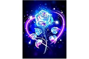 Yusinjoy 5D Diamond Painting erwachsene Diamant Painting Bilder mit 2 Stifte für 2 Personen, DIY Diamond Painting fantasy Malerei für Kinder, Geschenk, Dekoration, Diamontpating 30x40 cm - Rose Blau