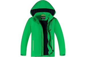 YoungSoul Impermeable con Forro Polar Niña Niño, Chubasquero con Capucha Desmontable