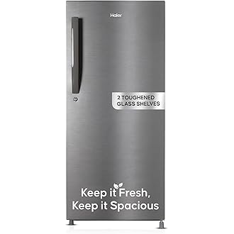 Haier 190L 4 Star Direct Cool Single Door Refrigerator | 3 Toughened Glass Shelves | Fast Ice Making in Just 60 minutes | Large Veg Box| Easy Clean Ba
