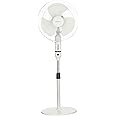 amazon basics High-Speed Oscillating Pedestal Fan I 3 Adjustable Fan Speeds | Rust Resistant Body, Adjustable Length | RPM 2200 | 400mm Sweep Length (White)