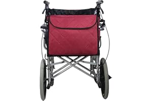 3DTENGKIT Wheelchair Backpack Bag, Wheelchair Bag, 6 Colours, Large Tote Accessory to Hang on Back, Lightweight, Wheelchair Storage Organisers for Walkers, Rollators, Scooters (Wine Red)