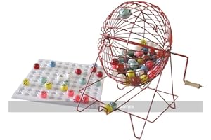 MASTERS TRADITIONAL GAMES Masters Giant Bingo Game Set ? Giant Bingo Cage, 90 Balls, Check-Tray and Tickets ? Ideal for Home Use, Events and Parties