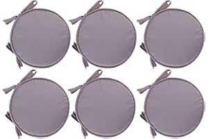 PIPOEI Cuscini per sedia Set di 2/4/6 cuscini per sedia rotonda con lacci, cuscini per sedia rotonda diametro 30 cm, cuscino in poliestere per sedia da bistrot A-07,30cm-6pcs