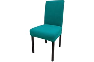 Leeyunbee 6 Pezzi Coprisedie con Schienale, Lavabile Estraibile Moderno Coprisedia Elastica, Facile da Pulire e Resistente, Fodere per sedie per Cucina Sala da Pranzo Wedding(Jacquard Verde Scuro)