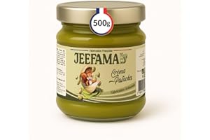 Jeefama, Pate a tartiner pistache, Creme de pistache artisanale, Fabrication française, Idéale pour patisserie façon chocolat de Dubaï, Texture onctueuse et gourmande (500gr)